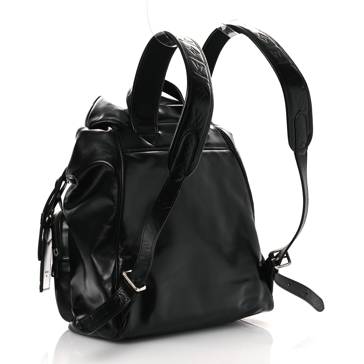 Louis Vuitton Shiny Calfskin Montsouris Cargo Backpack Black 3 of 10