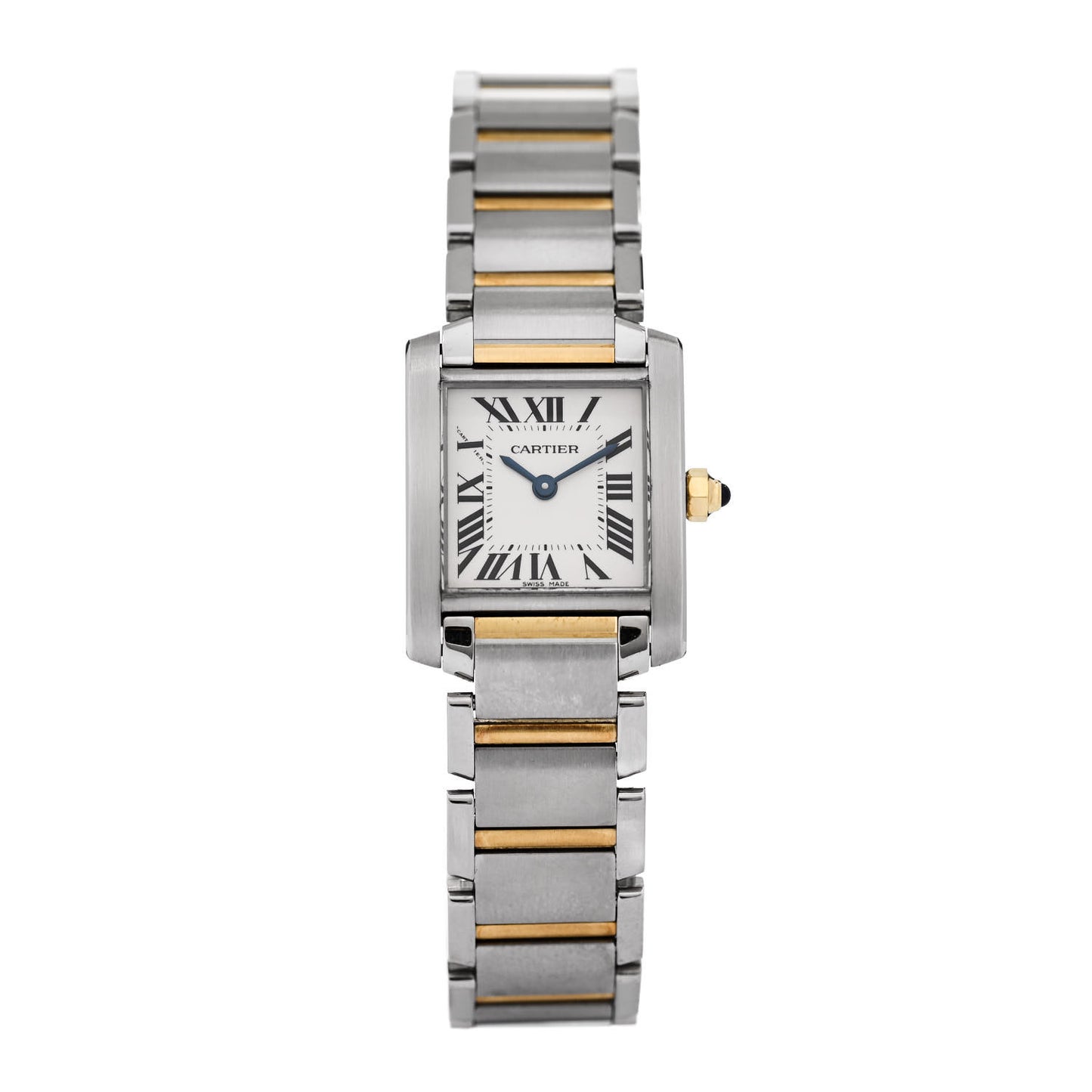 Stainless Steel 18K Yellow Gold 20mm Tank Francaise Quartz Watch