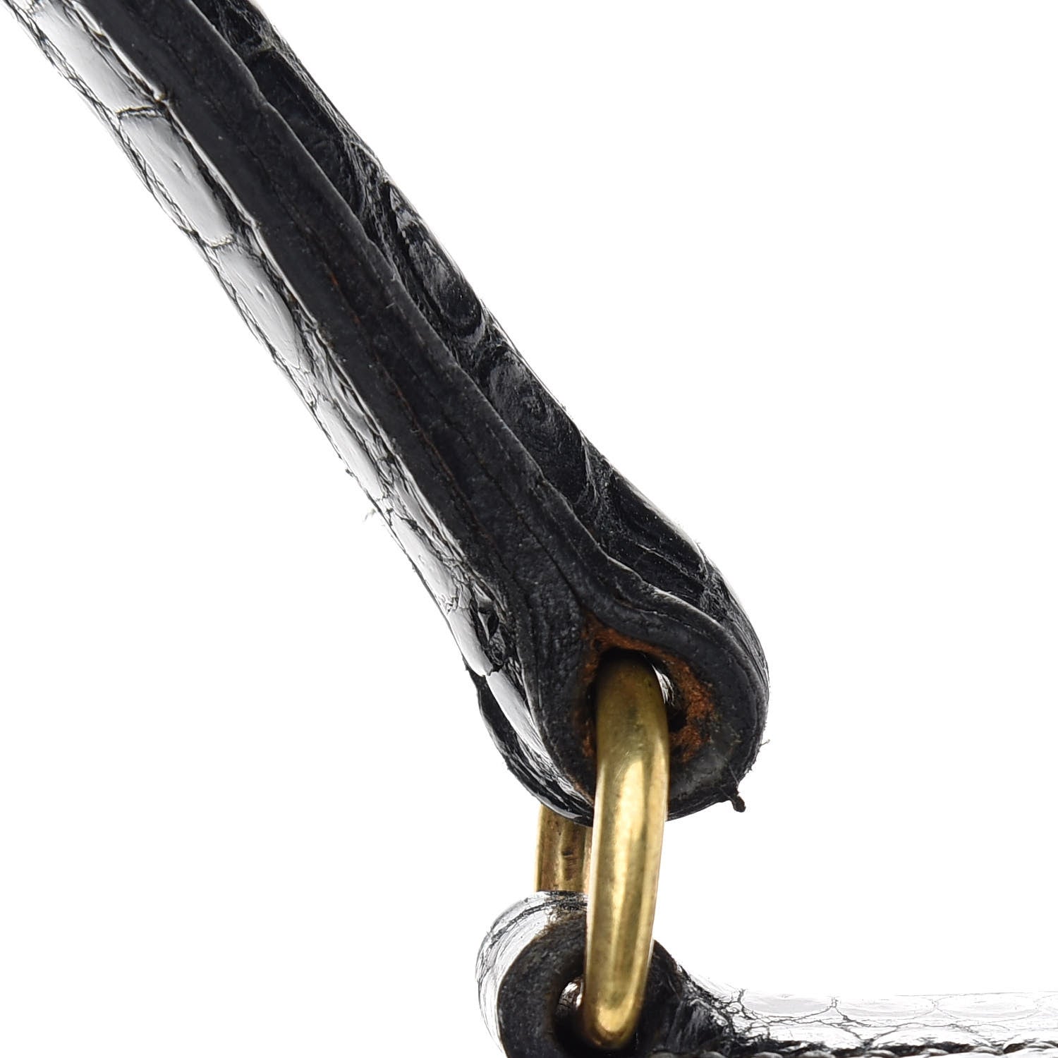 Hermes Shiny Porosus Crocodile Kelly Sellier 32 Black 12 of 12