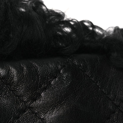 Chanel Lambskin Goat Fur Quilted Tibet Medium Flap Black 13 of 13