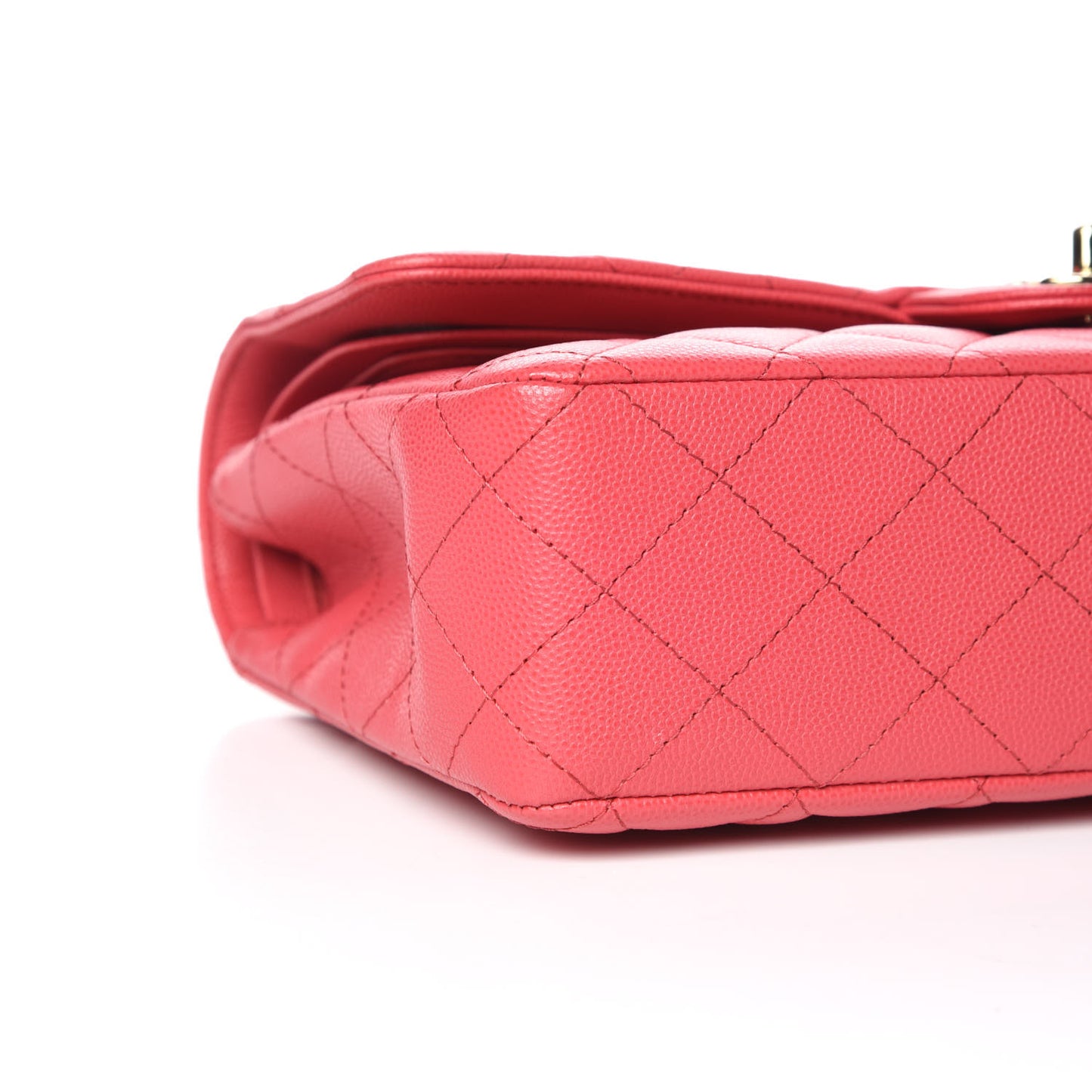 Caviar Quilted Medium Double Flap Dark Pink