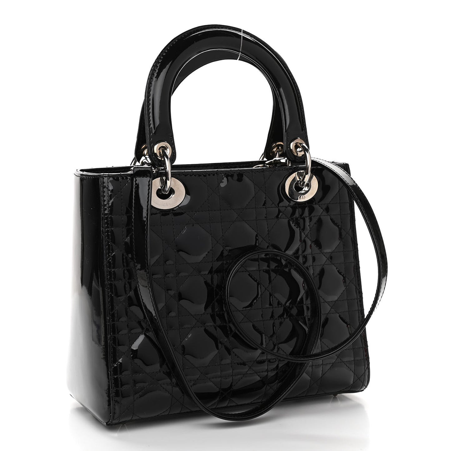 Patent Cannage Medium Lady Dior Black