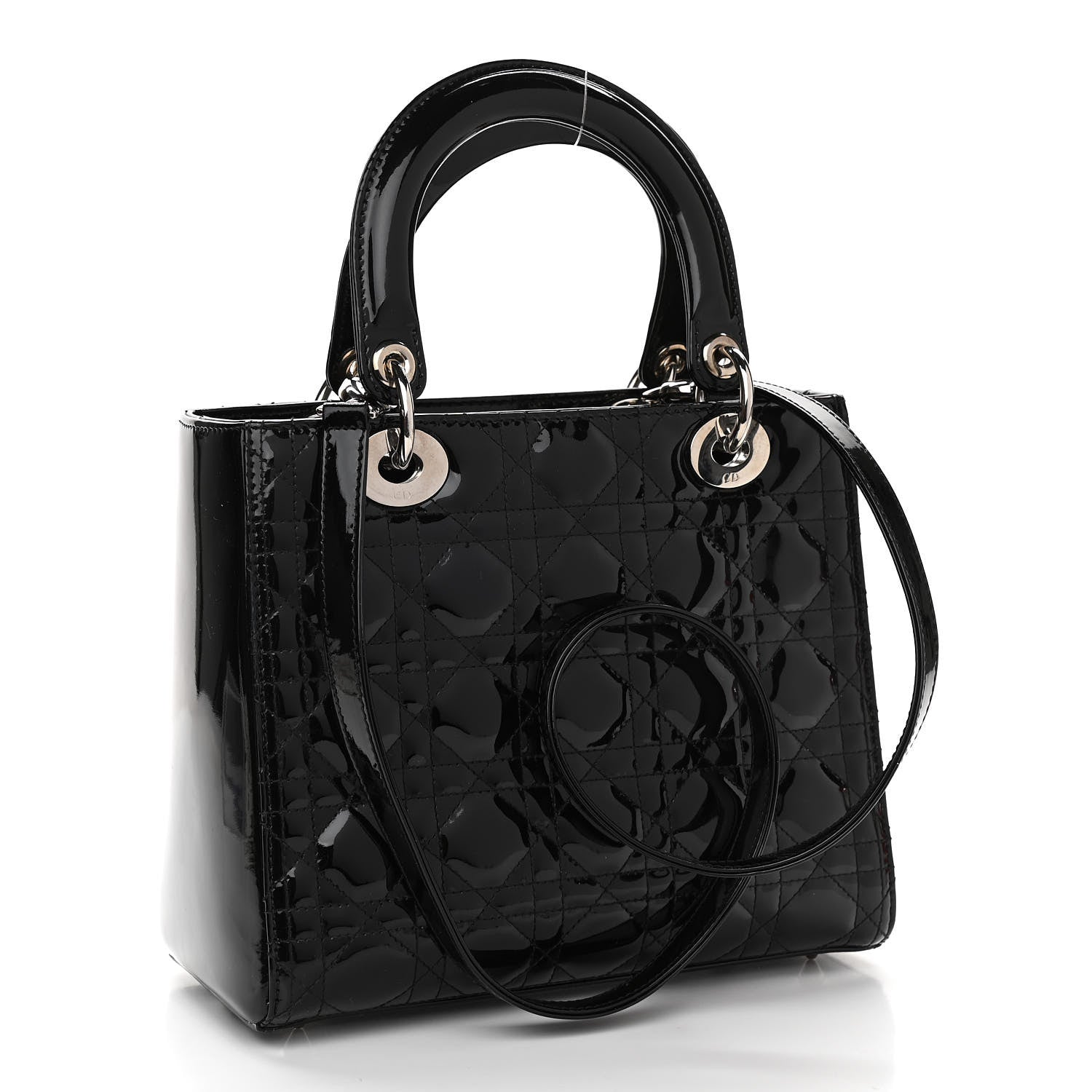 Christian Dior Patent Cannage Medium Lady Dior Black 3 of 12