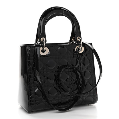 Christian Dior Patent Cannage Medium Lady Dior Black 3 of 12
