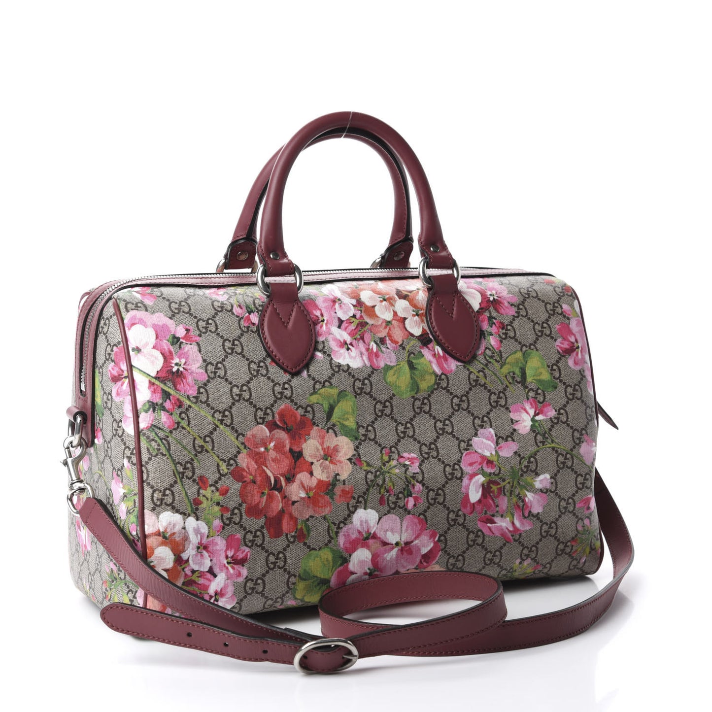 GG Supreme Monogram Blooms Medium Boston Beige Multicolor Dry Rose