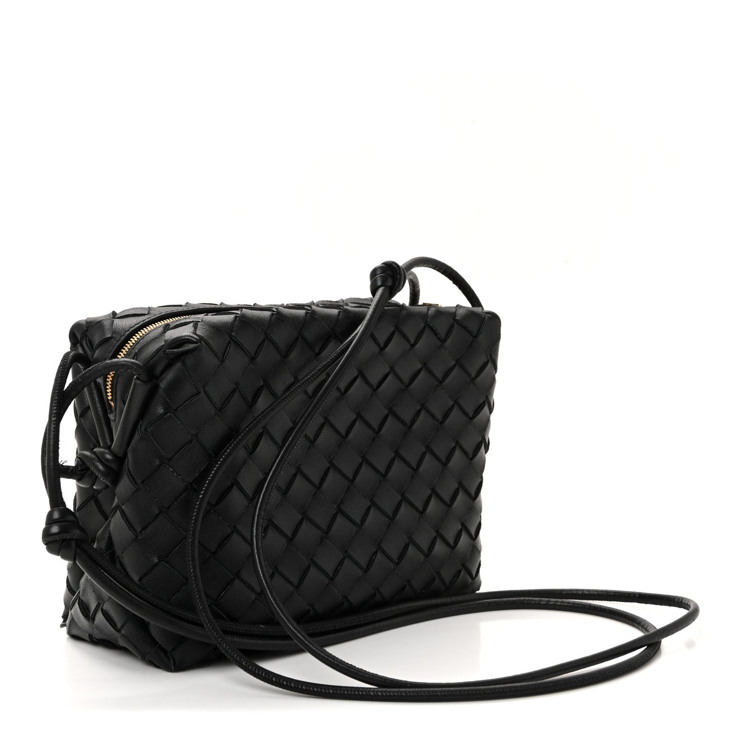Nappa Intrecciato Small Loop Camera Bag Black