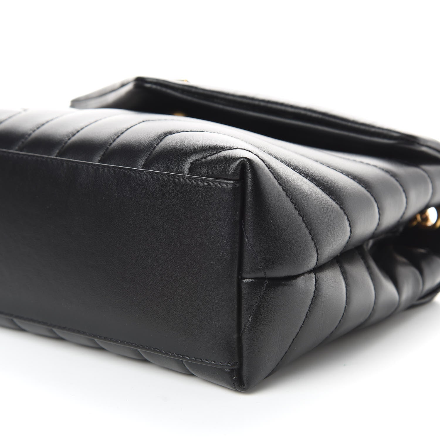 Saint Laurent Calfskin Y Quilted Monogram Small Loulou Chain Satchel Black 8 of 10