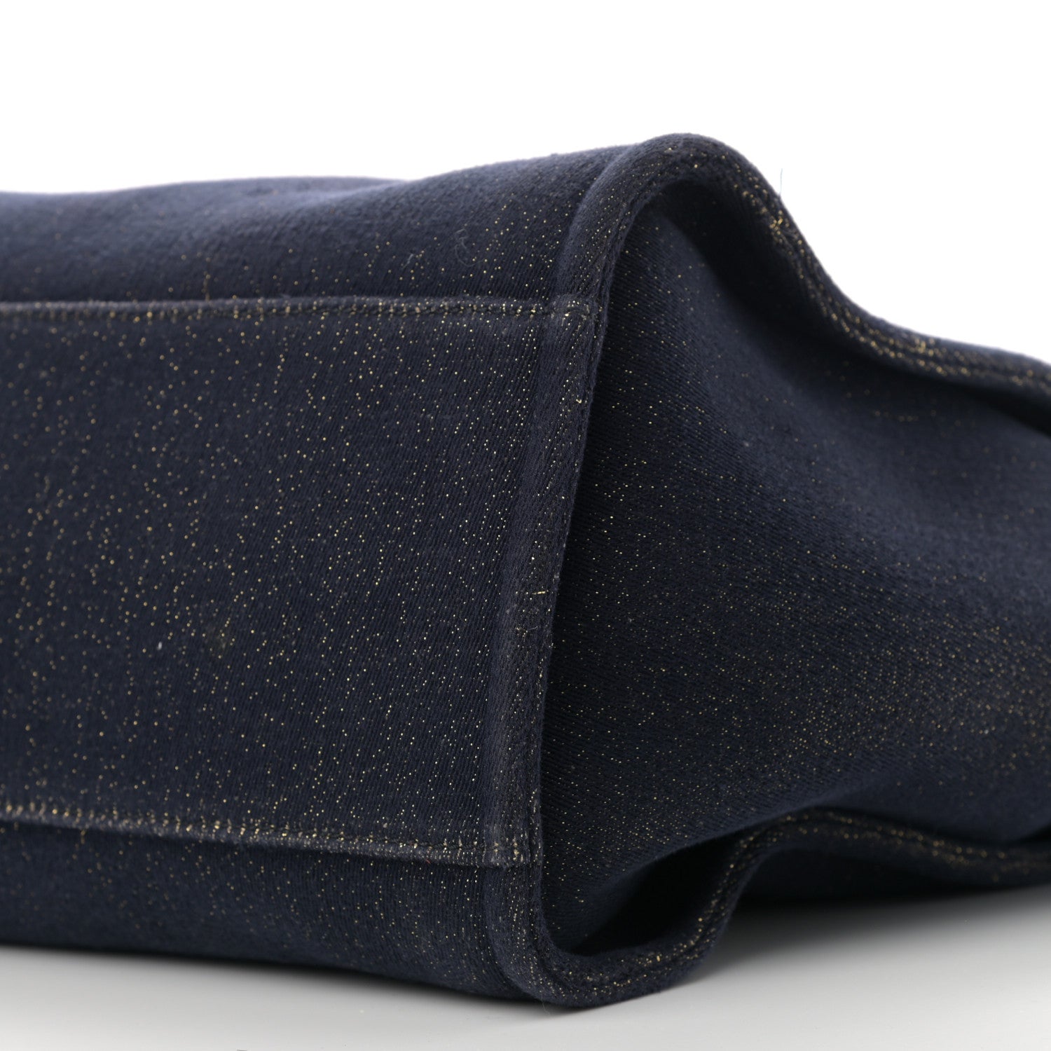 Chanel Lurex Canvas Medium Deauville Tote Navy Blue Gold 10 of 14