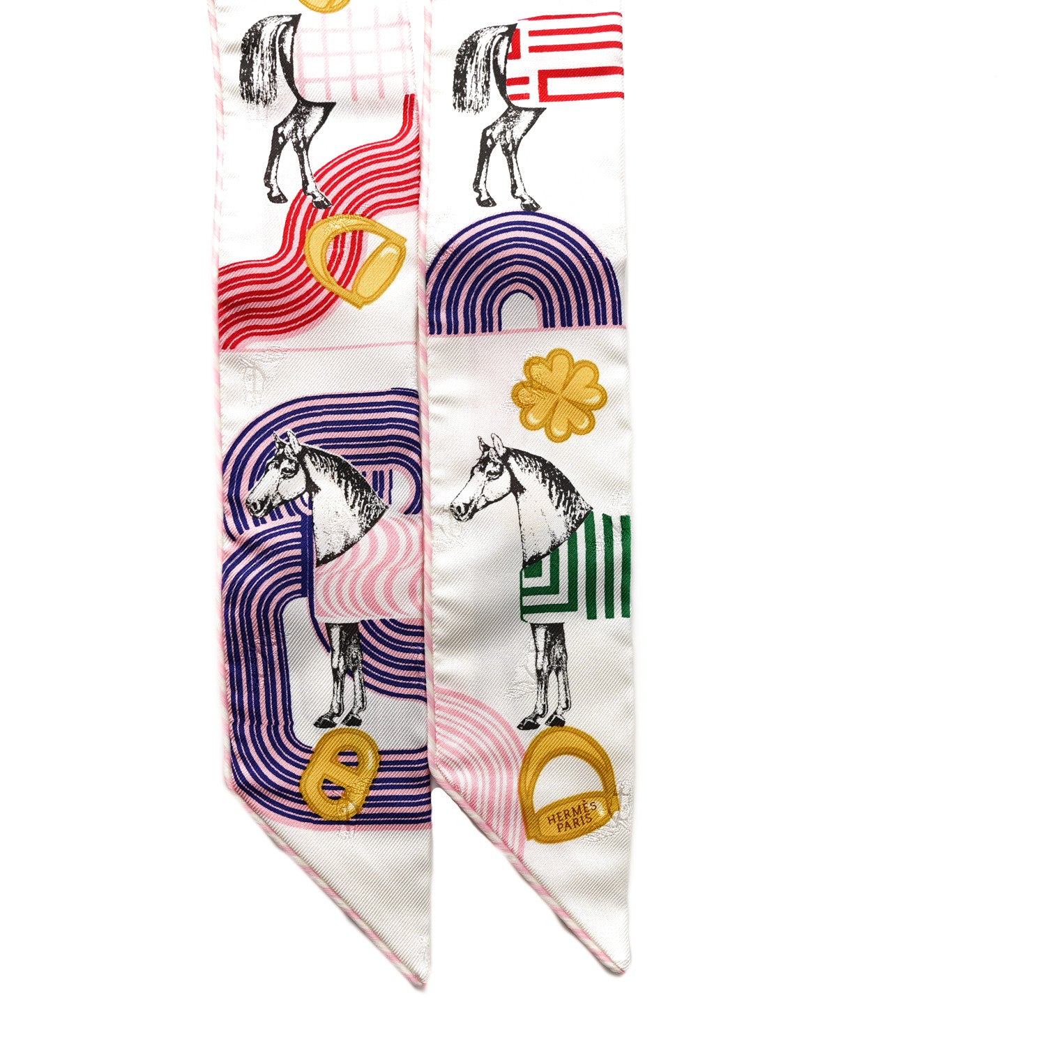 Hermes Silk Garde Robe Pop Charms Twilly White Multicolor 2 of 4