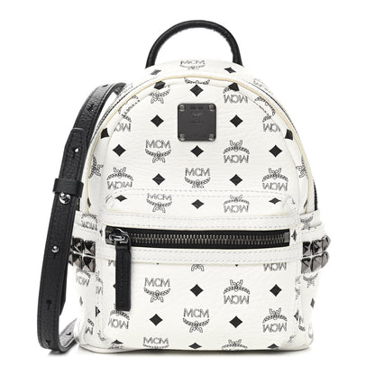 MCM Visetos Side Stud X-Mini Stark Bebe Boo Backpack White 1 of 10