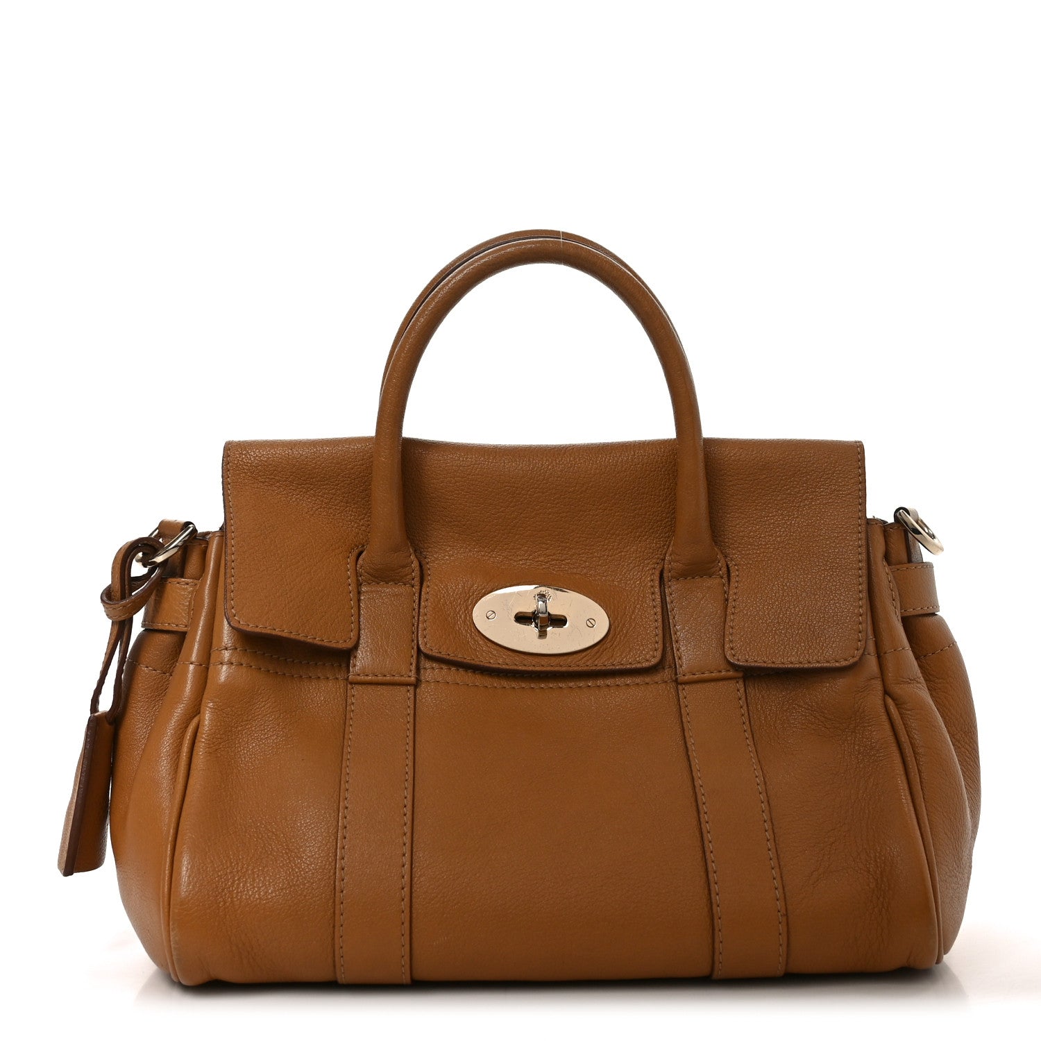 Mulberry Glossy Buffalo Small Bayswater Satchel Fudge 1 of 9