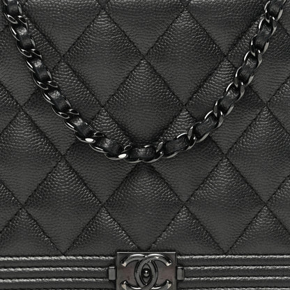 Chanel Caviar Quilted Boy Wallet On Chain WOC So Black 8 of 11