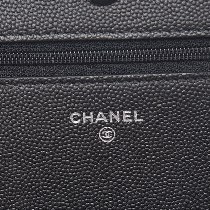 Chanel Caviar Quilted Boy Wallet On Chain WOC So Black 6 of 10