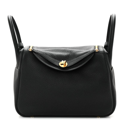 Hermes Taurillon Clemence Lindy 30 Black 1 of 11