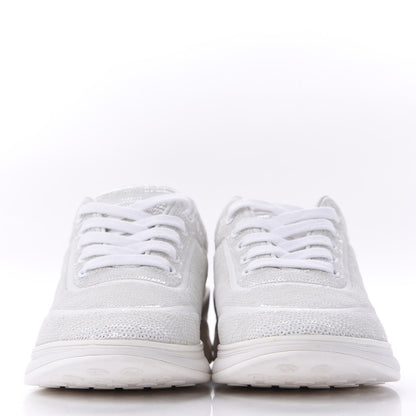 Chanel Sequin CC Sneakers 38.5 White 2 of 11