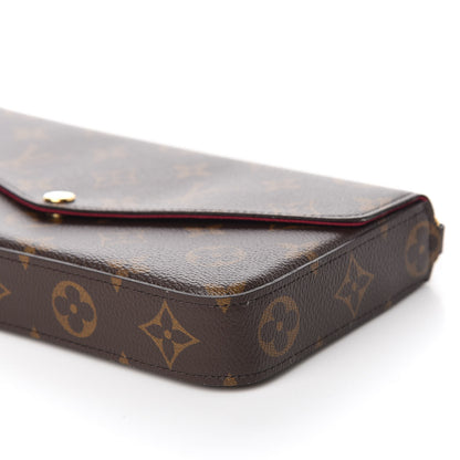 Louis Vuitton Monogram Pochette Felicie Chain Wallet Fuchsia 9 of 10