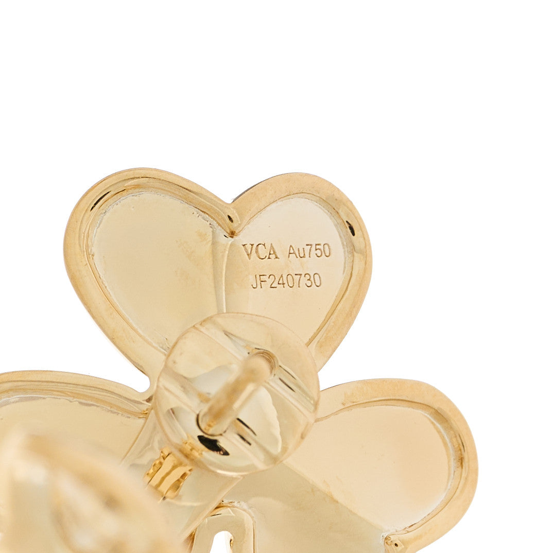 Van Cleef & Arpels 18K Yellow Gold Diamond Small Frivole Earrings 5 of 6