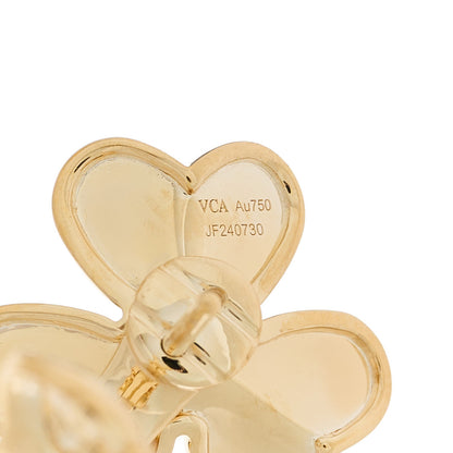 Van Cleef & Arpels 18K Yellow Gold Diamond Small Frivole Earrings 5 of 6