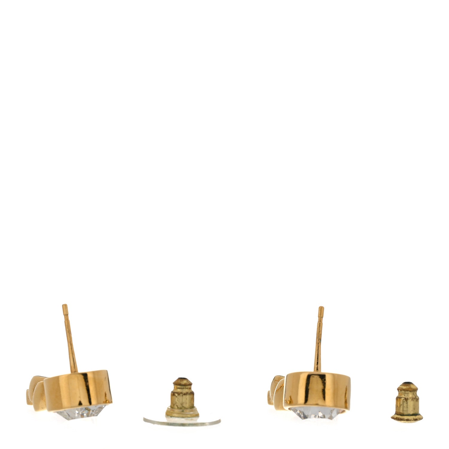 Chanel Crystal Tag Drop Earrings Gold 2 of 3