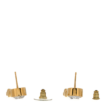 Chanel Crystal Tag Drop Earrings Gold 2 of 3