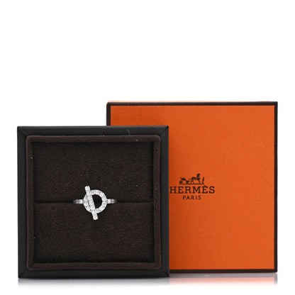 Hermes 18K White Gold Diamond Finesse Ring 52 6 5 of 5