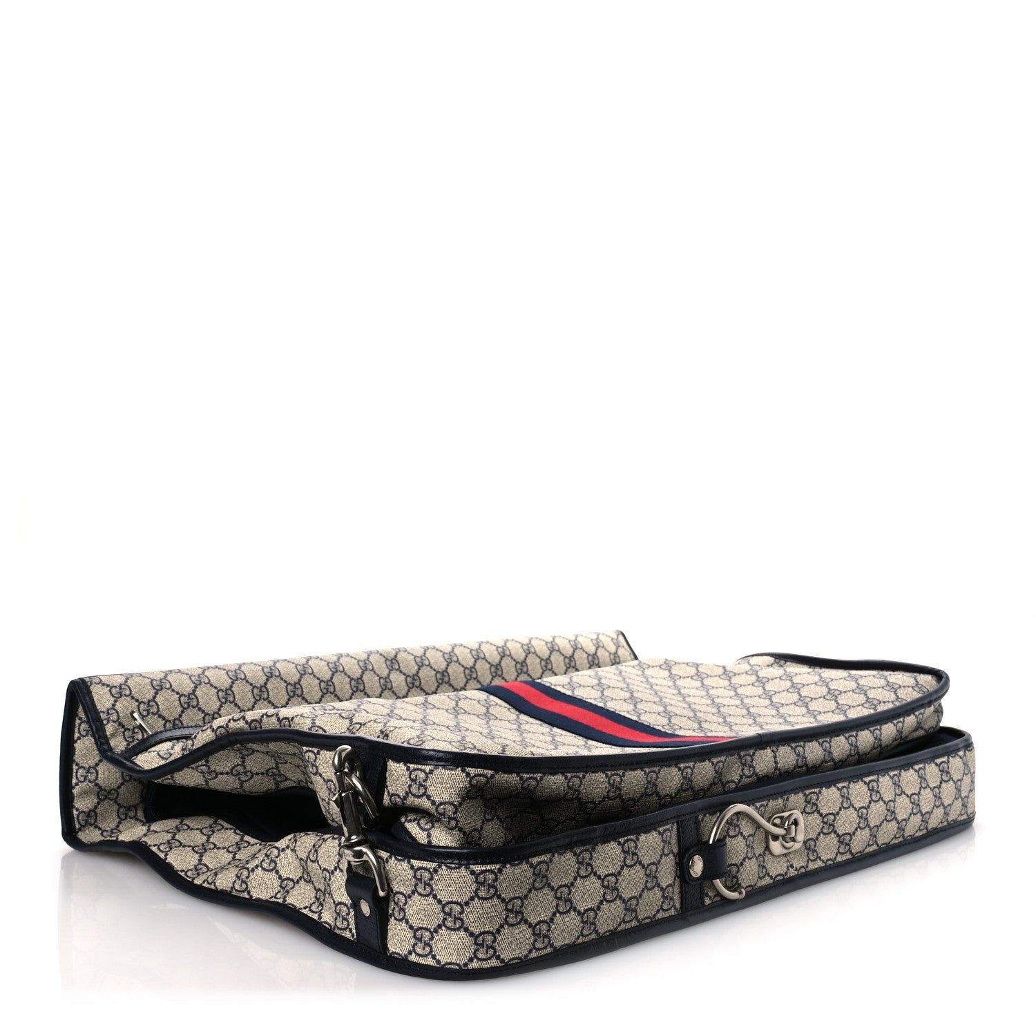 Gucci GG Supreme Monogram Web Savoy Garment Bag Beige Blue 3 of 10