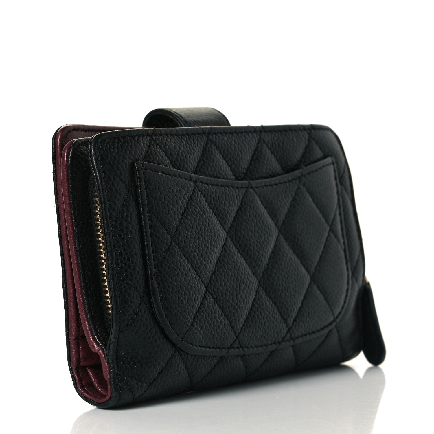 Chanel Caviar Quilted Zipped Pocket Wallet Black 2 of 9