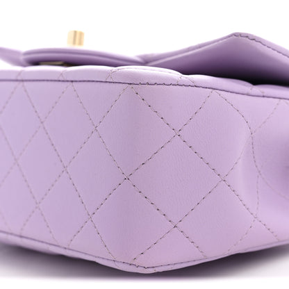 Chanel Lambskin Quilted Mini Top Handle Rectangular Flap Light Purple 9 of 9