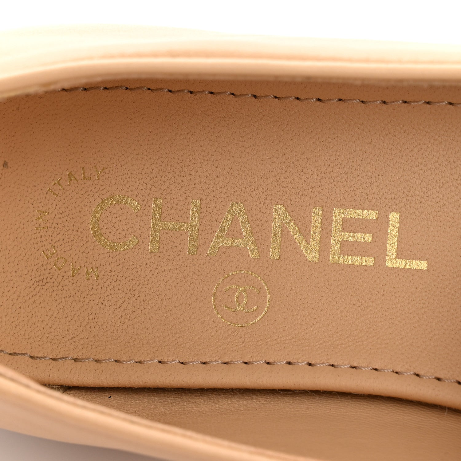Chanel Lambskin Pearl CC Loafers 36 Beige 8 of 11