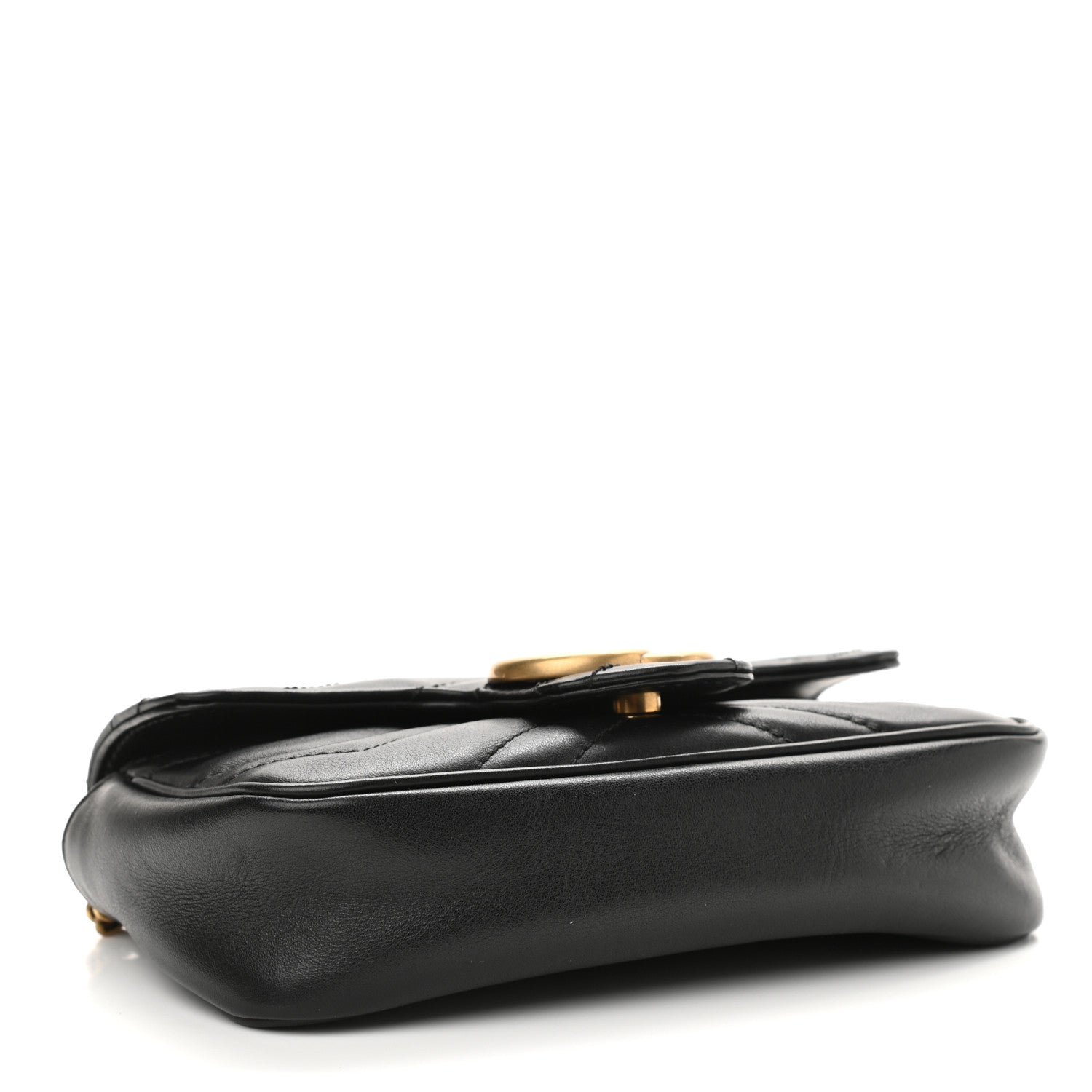 Gucci Calfskin Matelasse Super Mini GG Marmont Shoulder Bag Black 4 of 10