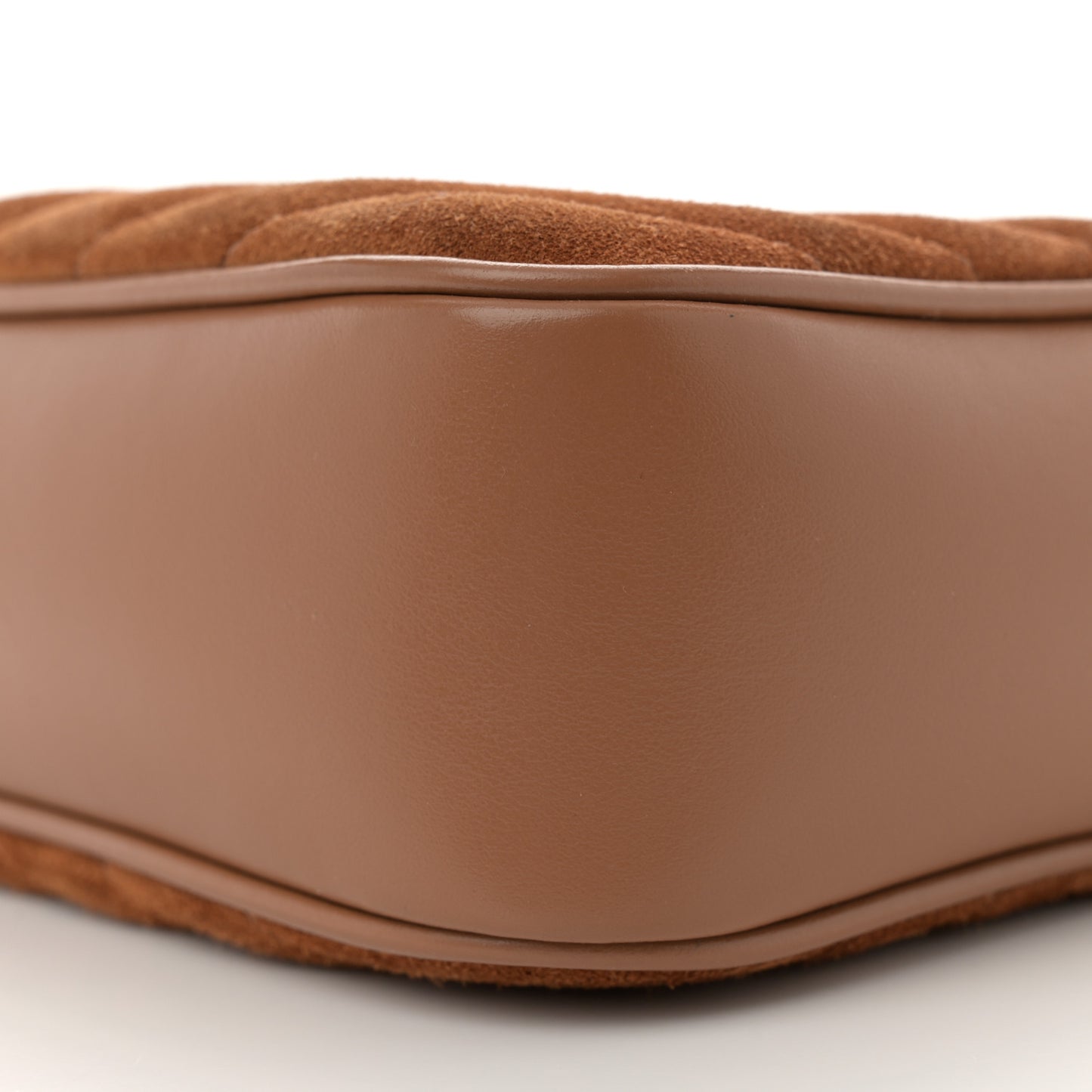 Suede Matelasse Monogram Lou Camera Bag Cinnamon