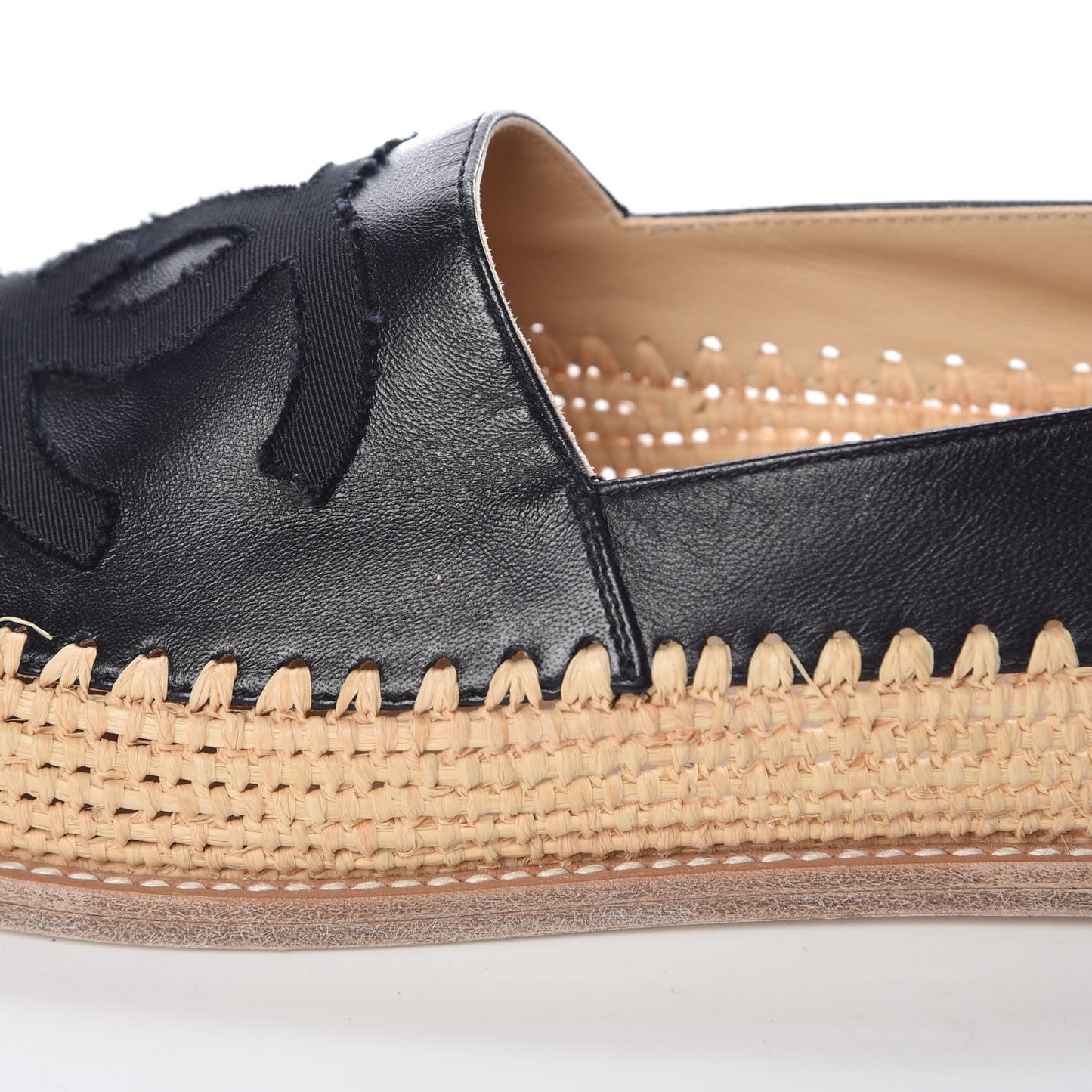 Lambskin Grosgrain CC Espadrilles 39 Black