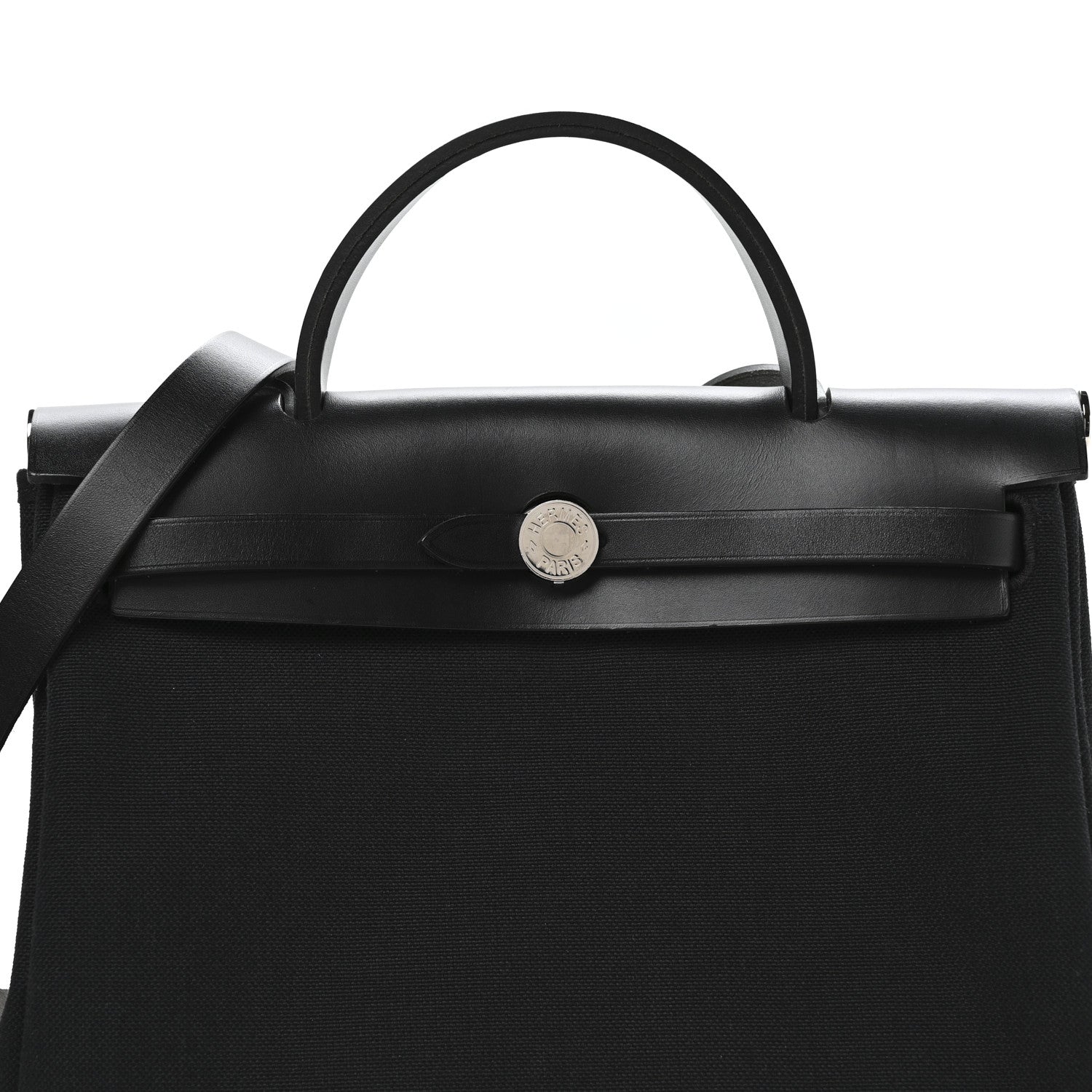 Hermes Military Toile Vache Hunter Herbag Zip Retourne 31 PM Black 9 of 11