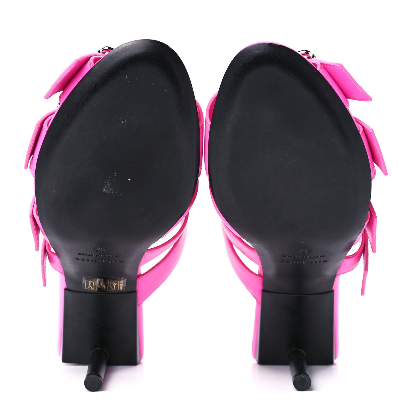 Shiny Sheepskin Bluckle K 80mm Sandals 37 Fluo Pink