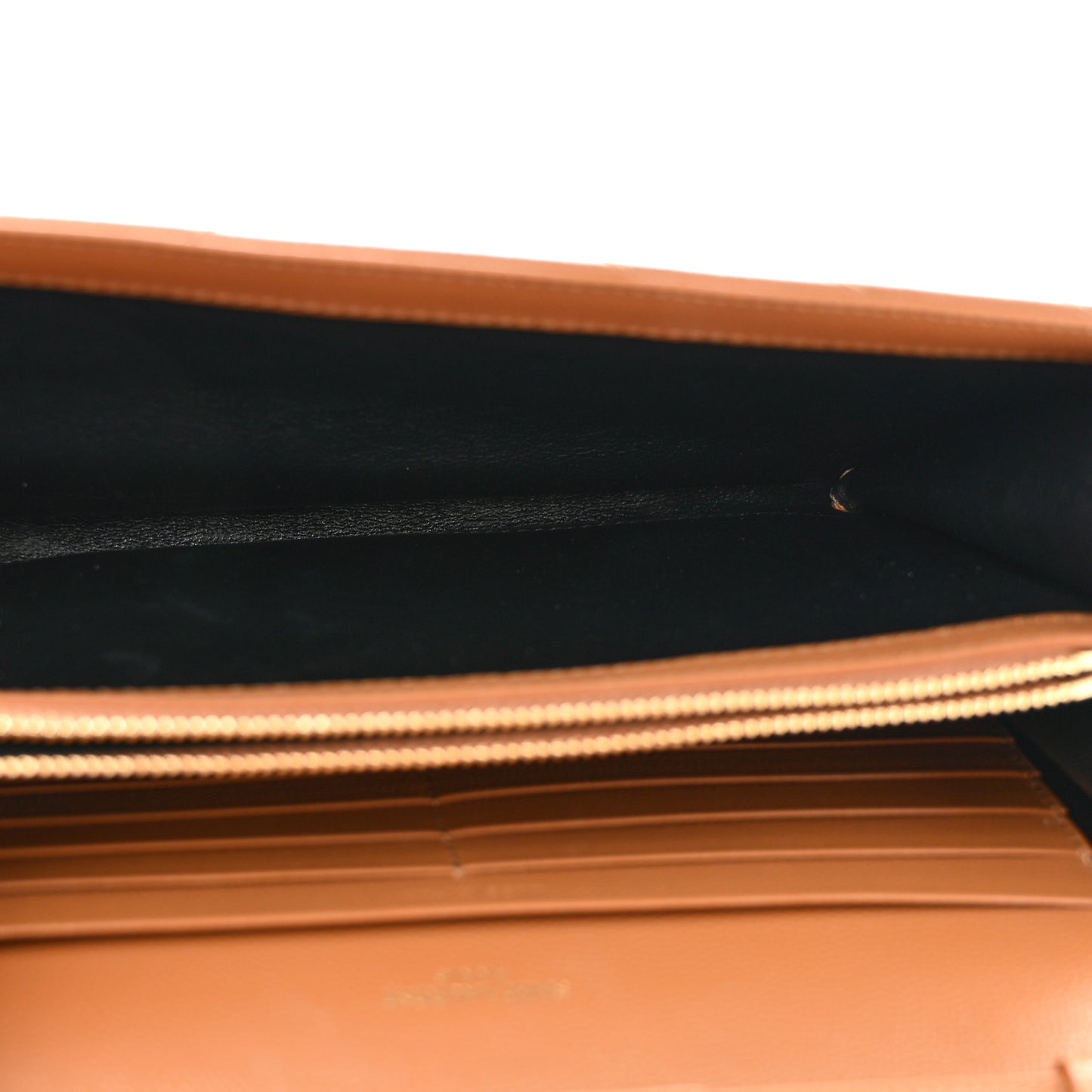 Grain De Poudre Matelasse Chevron Monogram Chain Wallet Natural Dark