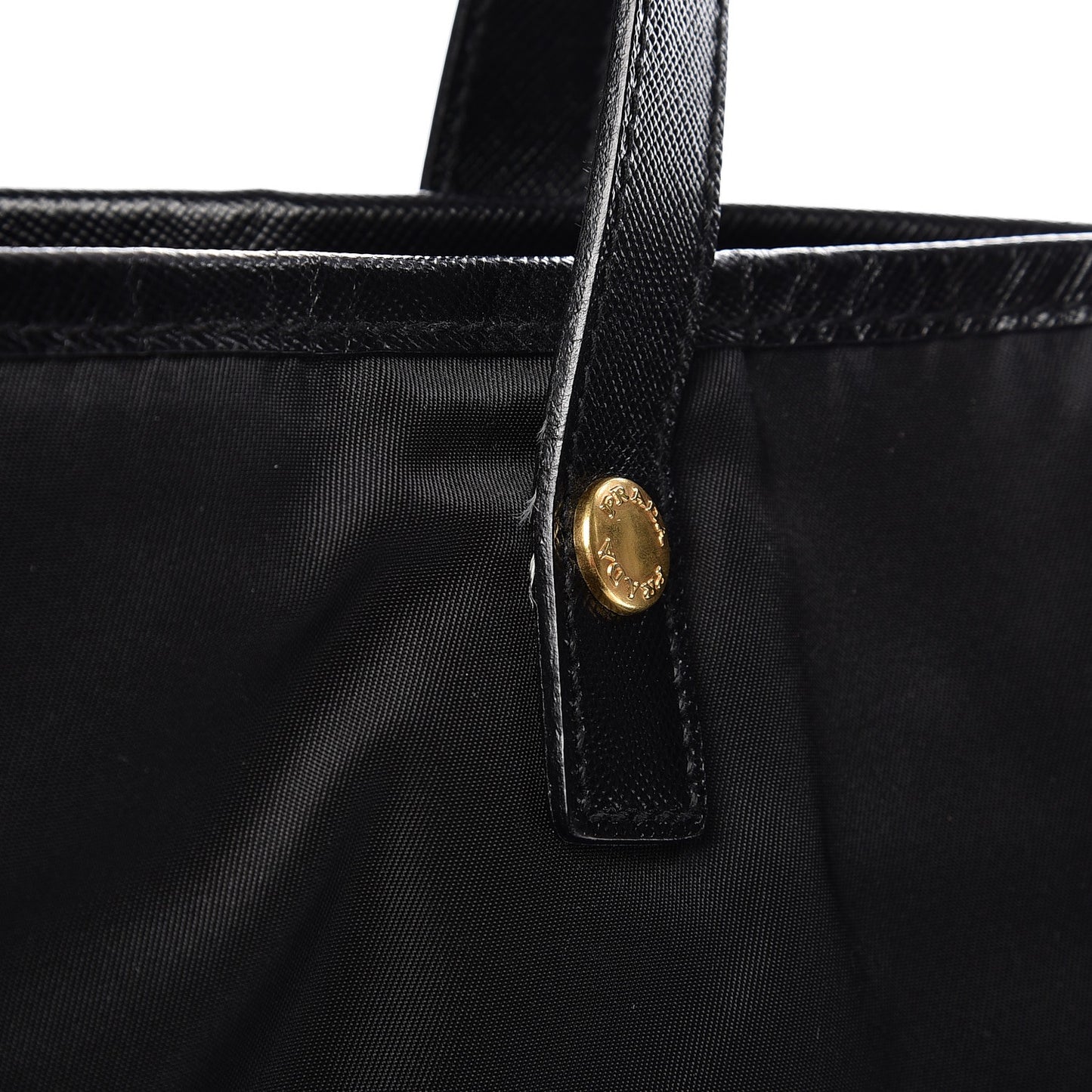 Tessuto Nylon Oro Tote Nero Black