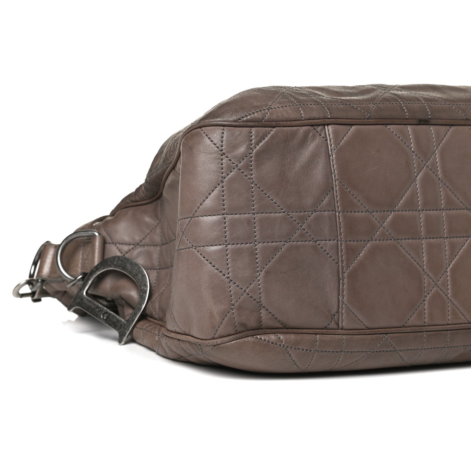 Christian Dior Lambskin Cannage Drawstring Bag Bronze 4 of 14