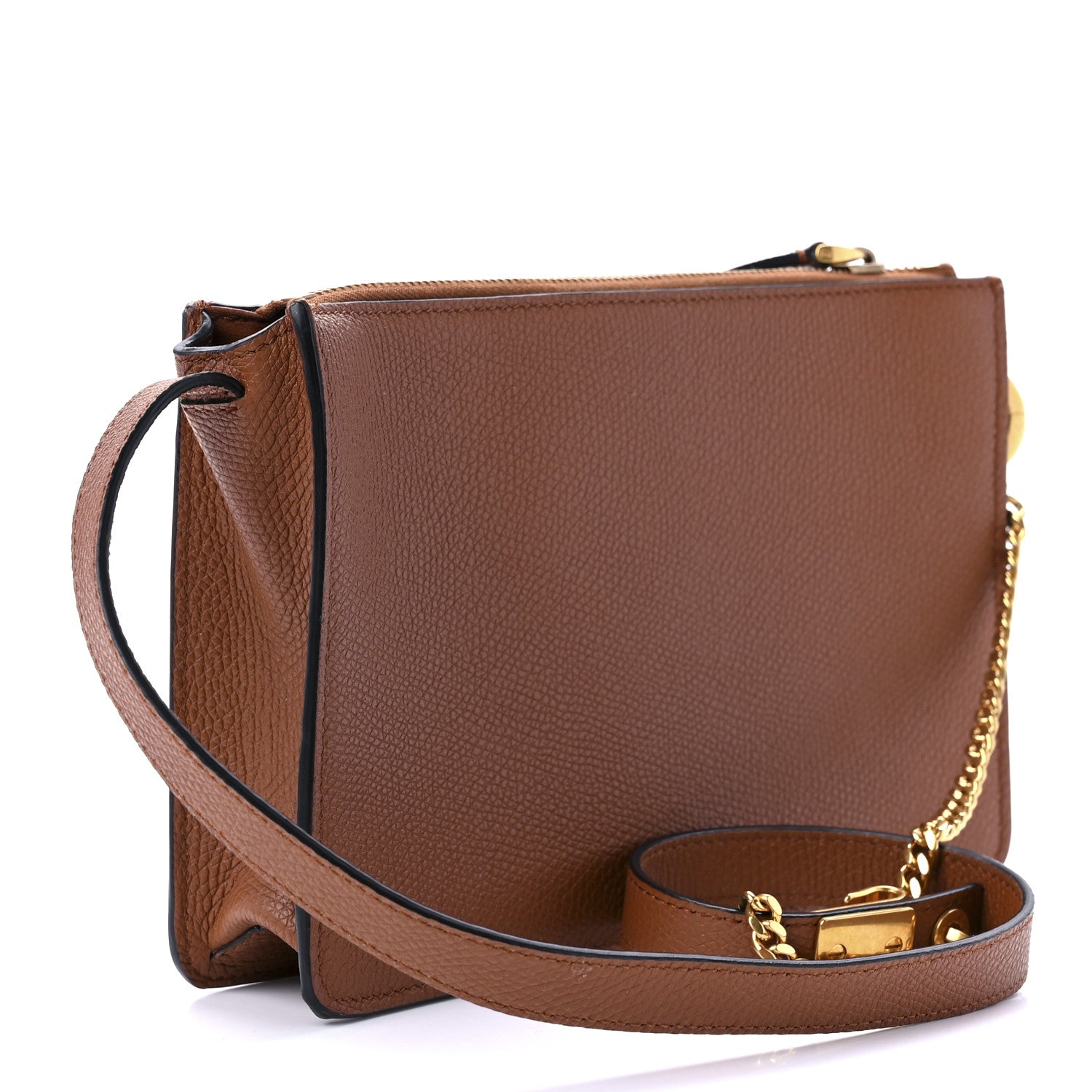 Valentino Garavani Grainy Calfskin VSling Pouch Saddle Brown 2 of 7