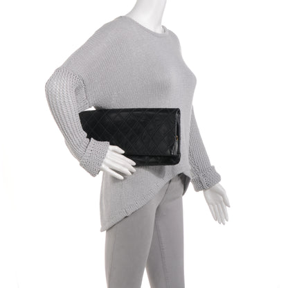 Chanel Calfskin Stitched Thin City Clutch Black 2 of 8