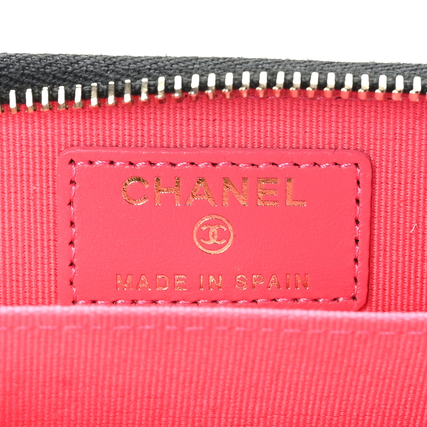 Caviar Quilted Perforated CC Zip Coin Purse Black