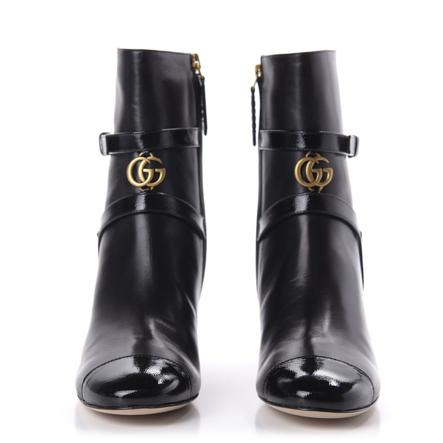 Gucci Malaga Kid GG Geraldine Cap Toe 55mm Ankle Boots 35.5 Black 2 of 10