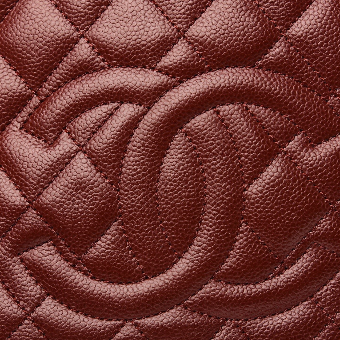 Caviar Quilted Petit Shopping Tote PST Burgundy