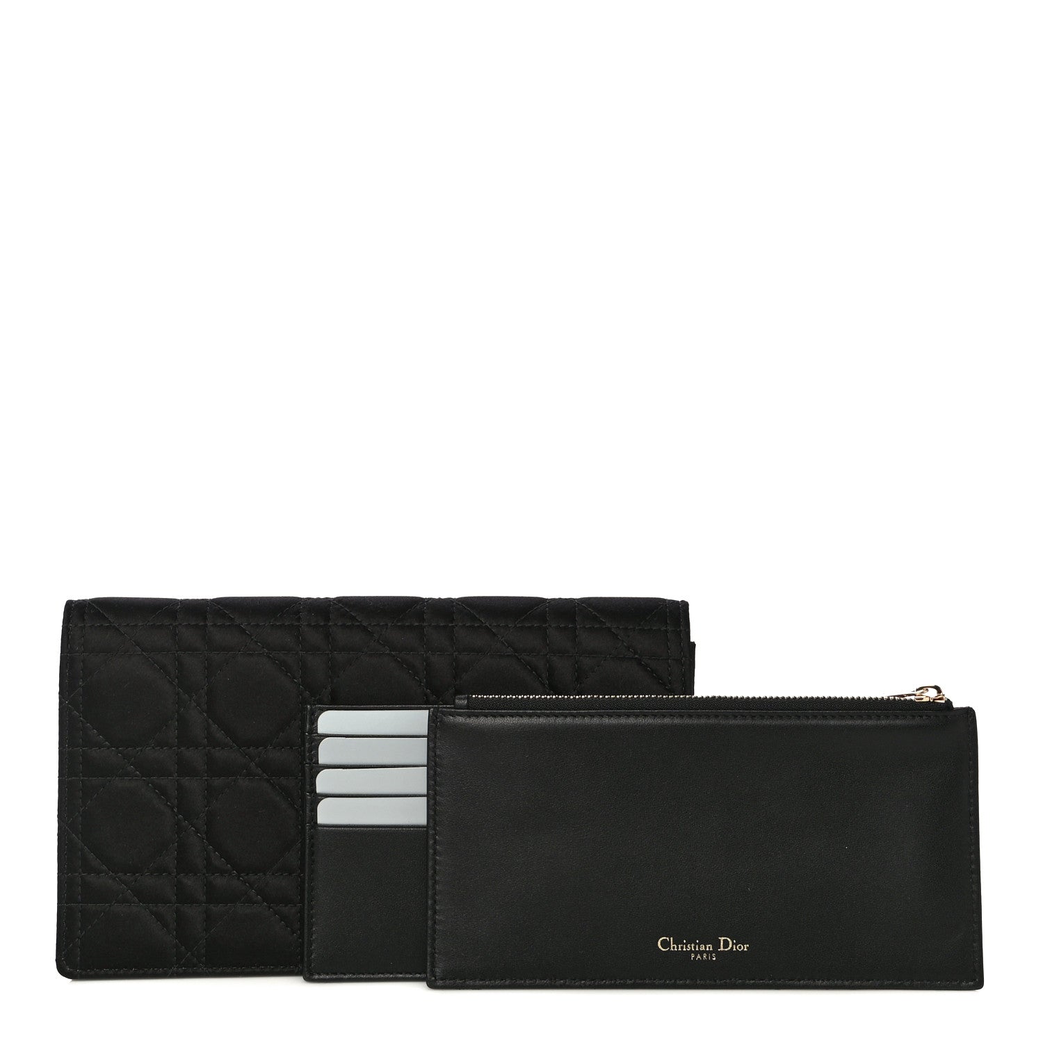 Christian Dior Satin Cannage Lady Dior Clutch Black 1 of 13