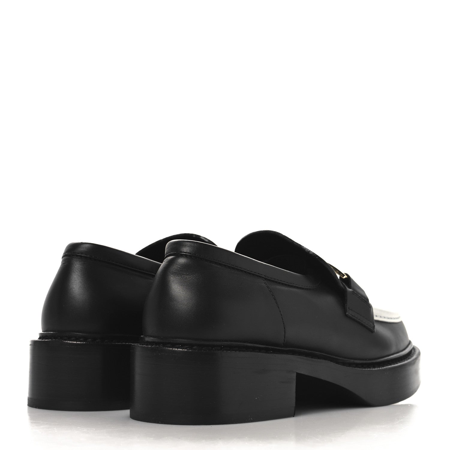 Louis Vuitton Calfskin Academy Loafers 38 Black White 5 of 9