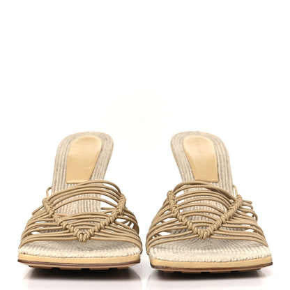 Bottega Veneta Raffia Elasticized Stretch Mule Sandals 39 Cane Sugar 2 of 8