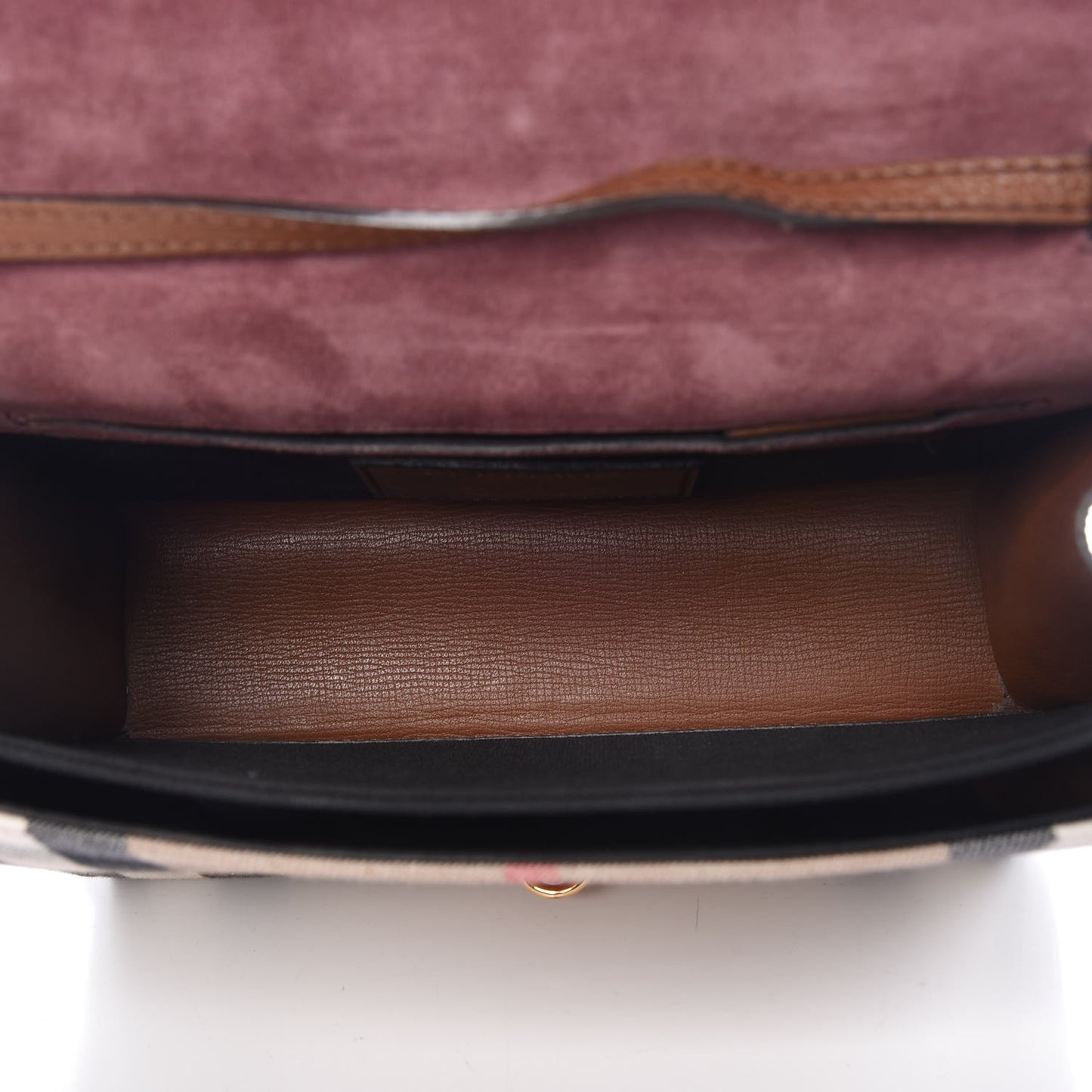 Derby Calfskin House Check Small Macken Crossbody Bag Tan