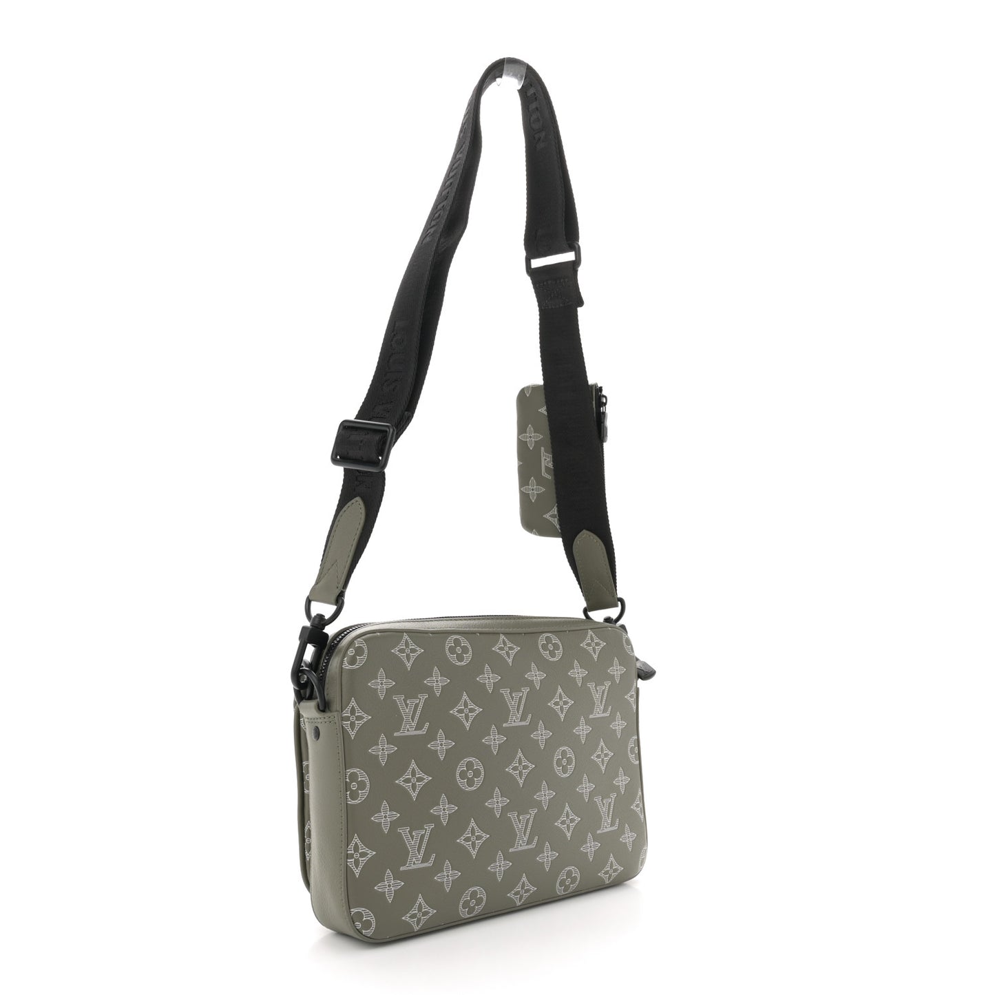 Monogram Shadow G65 Trio Messenger  Olive Green