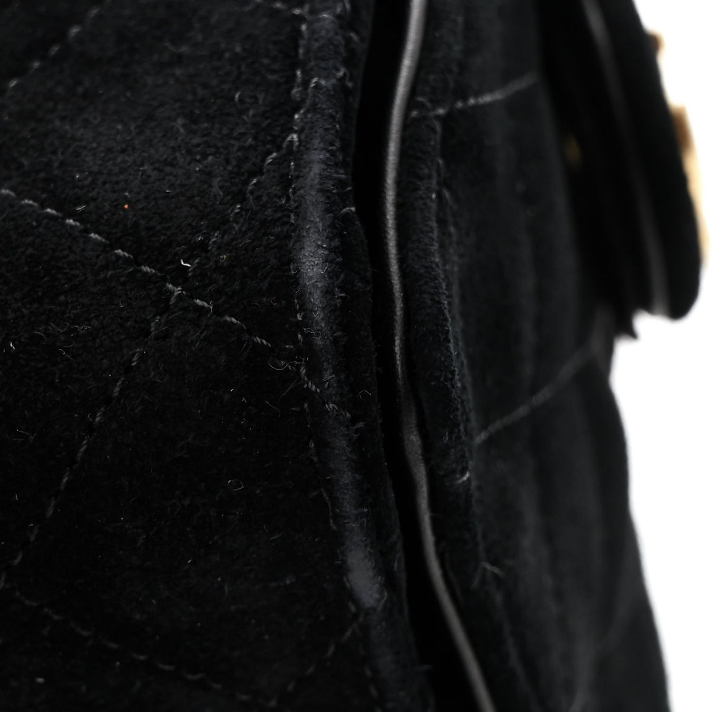 Suede Quilted Small Chanel 25 Handbag Black