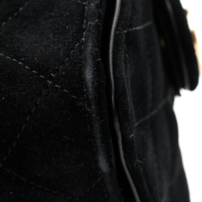 Chanel Suede Quilted Small Chanel 25 Handbag Black 11 of 12