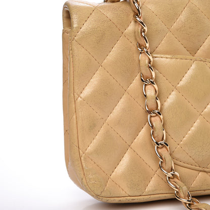 Chanel Lambskin Quilted East West Flap Beige 13 of 17